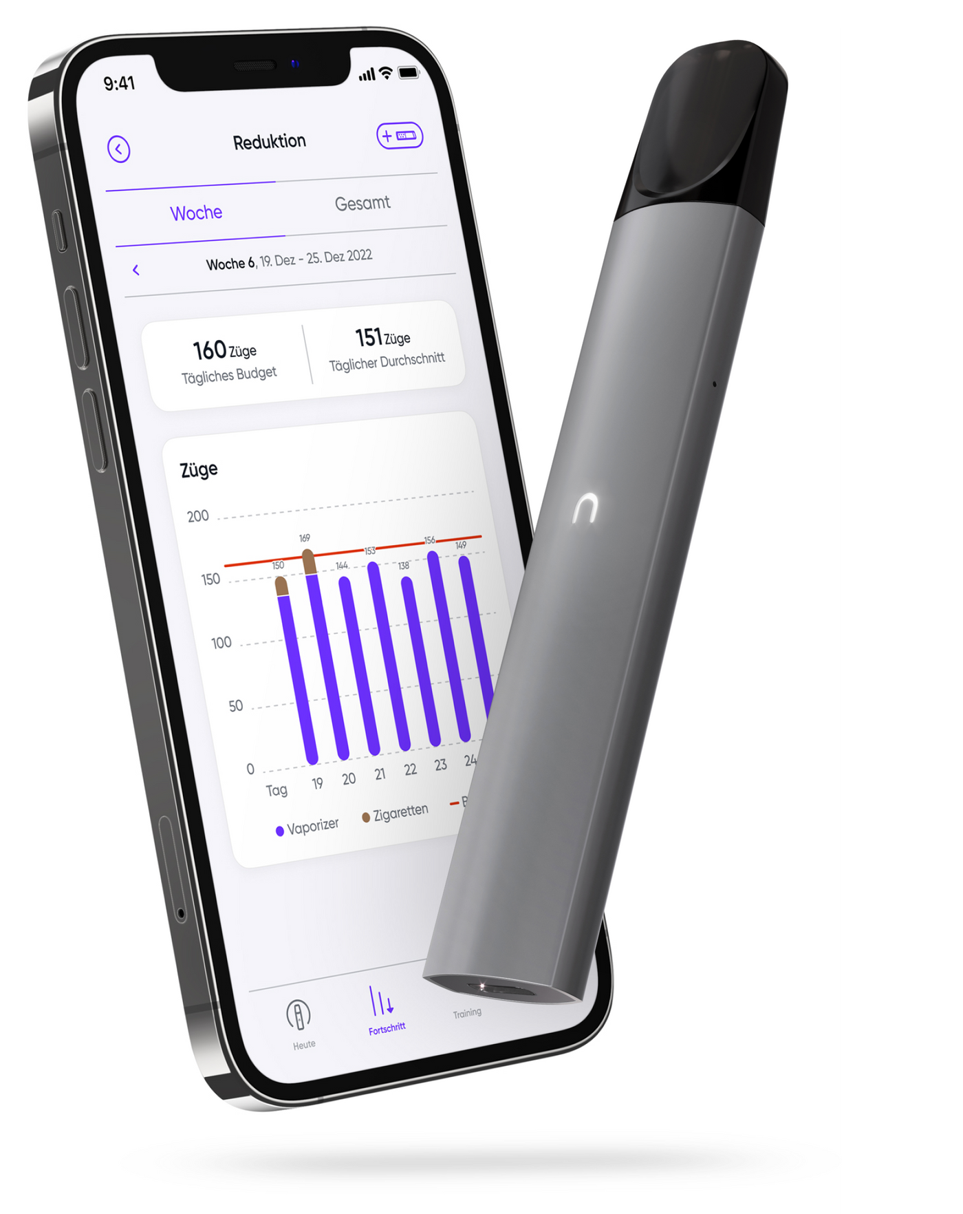 Kombination von Nuumi Vaporizer und App 